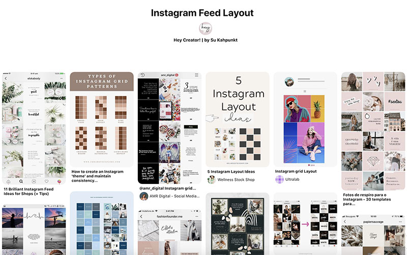 Pinterest Instagram Feed Layout